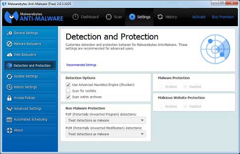 تحميل مكافح الفيروسات الخبيثة Marewarebytes Anti-Maleware