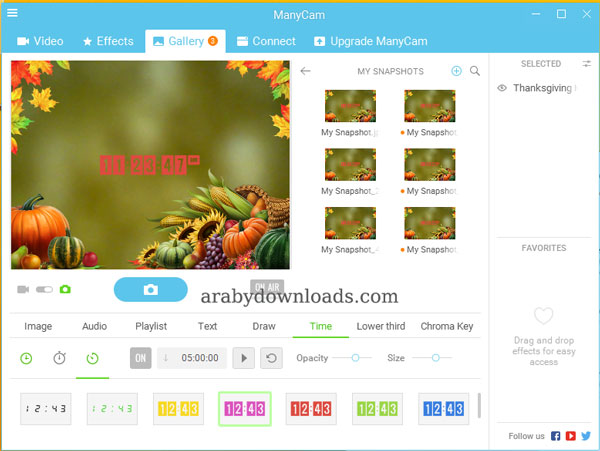 برنامج الكاميرا الوهمية مجانا ماني كام Download ManyCam Free For Computar