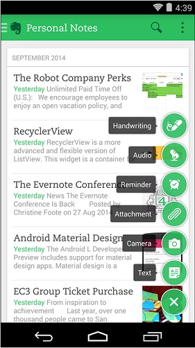 تحميل برنامج المفكرة للاندرويد Download Evernote لتدوين الملاحظات