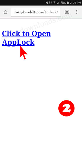 اضغط على الانتقال الى برنامج قفل التطبيقات applock لاعادة اظهاره
