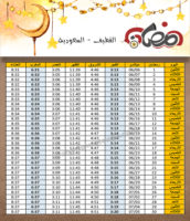 امساكية رمضان 2016 القطيف السعودية تقويم 1437 Ramadan Imsakia