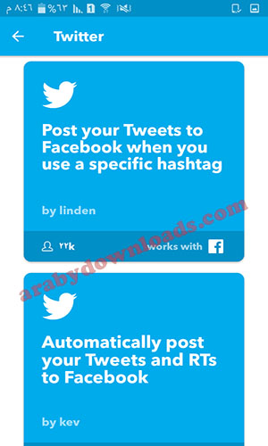 تحميل تطبيق IFTTT للأندرويد - نشر منشورات الفيس بوك مباشرة إلى تويتر بشكل آلي