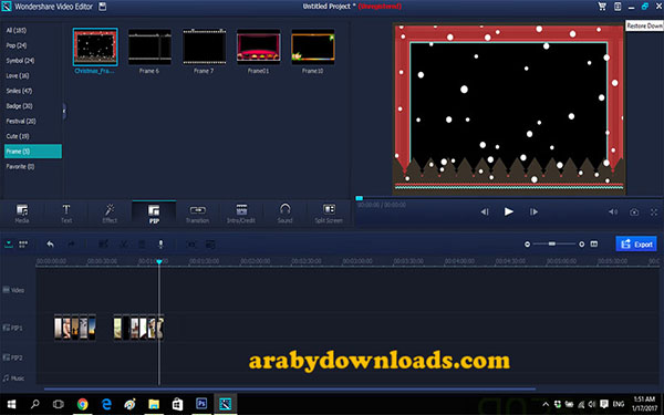 اختيار مؤثرات وادراجها ضمن الفيلم في برنامج wondershare