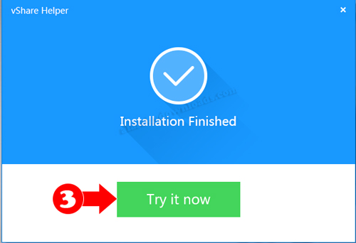 اختر Try it Now لتشغيل برنامج vShare للكمبيوتر - vshare تحميل اصلي للكمبيوتر