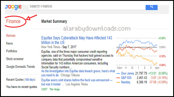  البحث في الأسهم والأخبار الإقتصادية 
