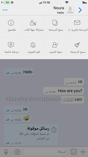 خيارات الدردشة في الاصدار القديم بيبي بلس - تحميل bbm بلس للايفون