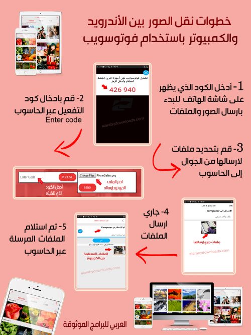 تحميل برنامج فوتو سويب FotoSwipe لتبادل ومشاركة الصور والملفات بين الكمبيوتر والجوال