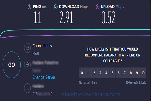 قياس سرعة النت على جهازك speed test