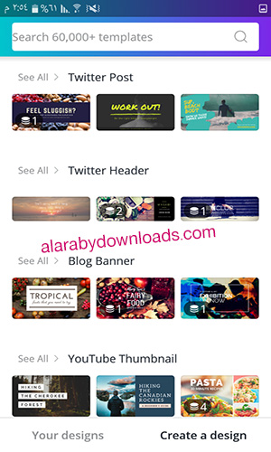برنامج canva عربي لتصميم غلاف لتويتر