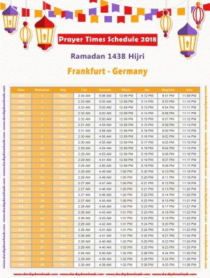 تحميل امساكية رمضان 2018 فرانكفورت المانيا Ramadan Frankfurt