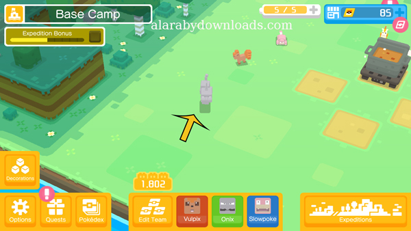كيفية تحريك البوكيمونات في لعبة Pokemon Quest للاندرويد