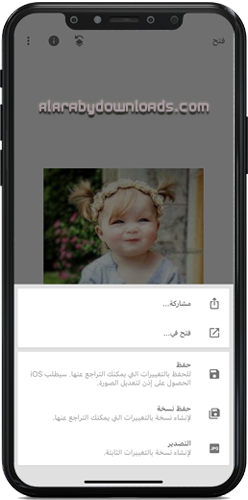 حفظ وتصدير الصورة
