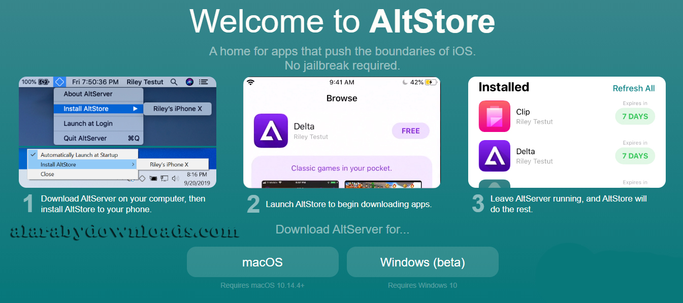 تنزيل متجر altstore للويندوز والماك