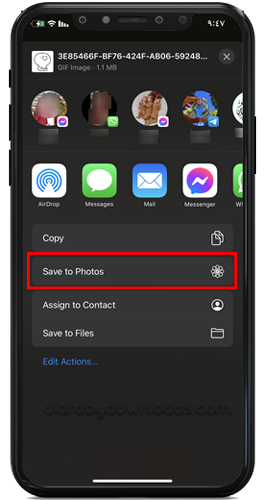 حفظ الجيف إلى البوم الكاميرا - حفظ gif من تويتر للايفون
