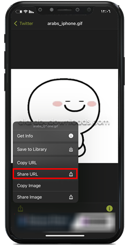 مشاركة رابط الصورة المتحركة - حفظ gif من تويتر للايفون