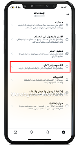 الخصوصية والأمان من إعدادات تويتر