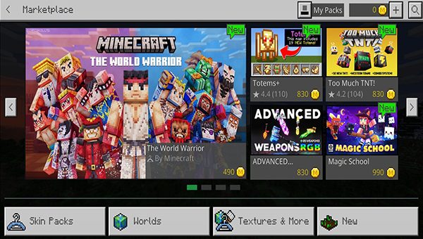 الموارد الجديدة في متجر Minecraft 2022 التحديث الاخير مجانا