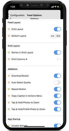 خيار Feed Options