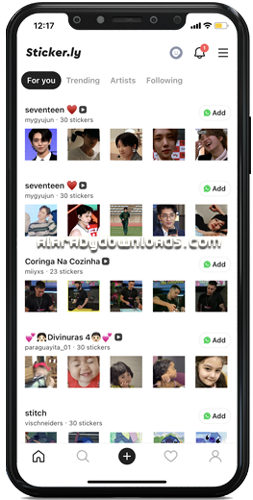 واجهة تطبيق ملصقات واتساب متحركة
