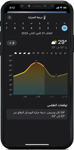 تفاصيل الطقس لليوم - برنامج الطقس للايفون