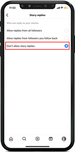 ايقاف الرد على الستوري
