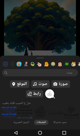 خيارات اضافة القصص عبر بلس ماسنجر